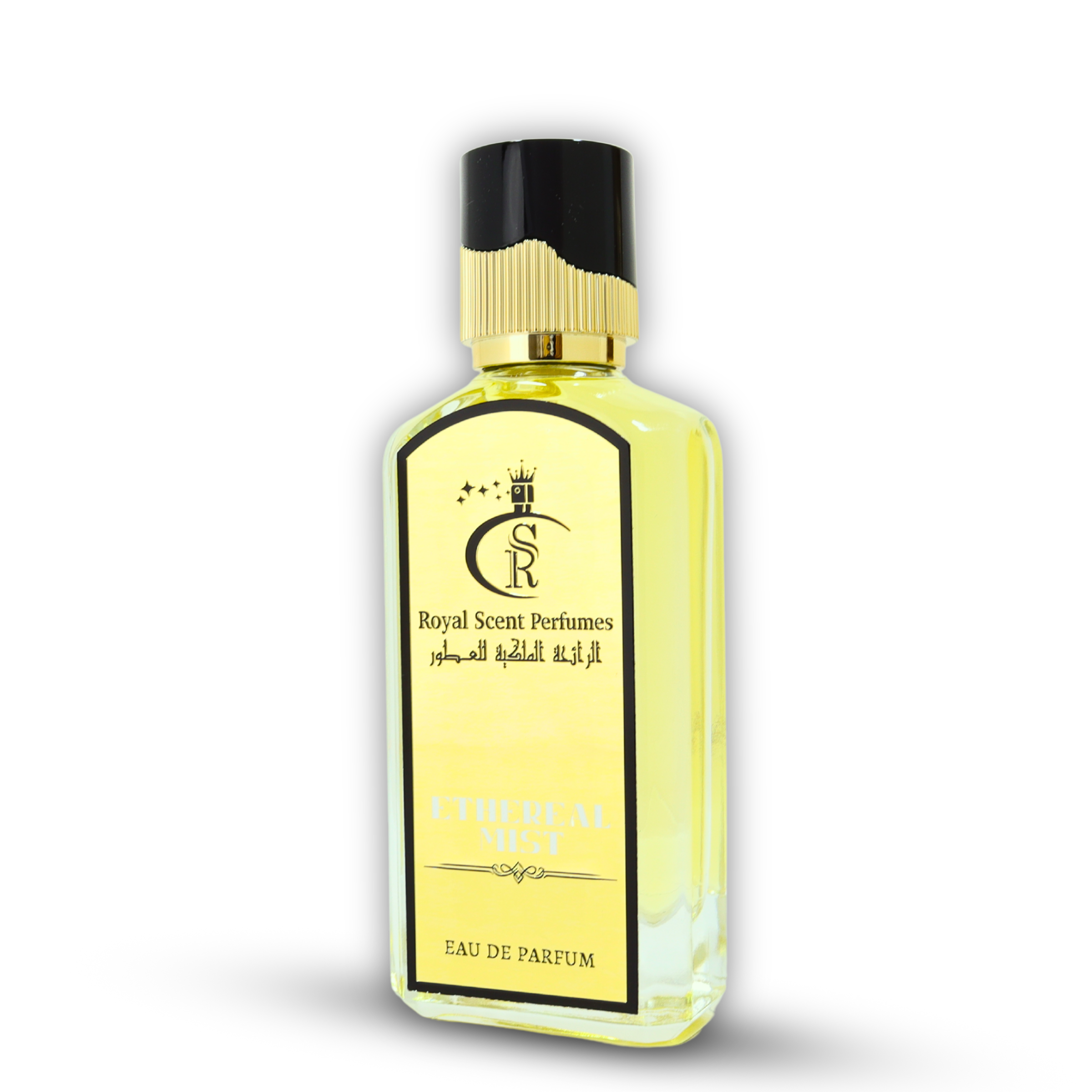 Ethereal Mist – A unisex woody-spicy fragrance with pink pepper, elemi resin, and smoky patchouli in a minimalist bottle.