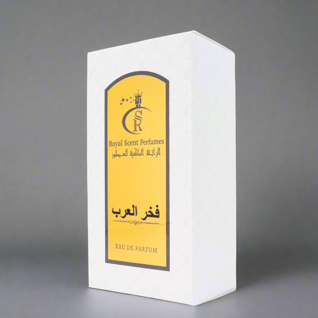 Fakher Al Arab Perfume where spicy cardamom meets warm caramel in a scent of power