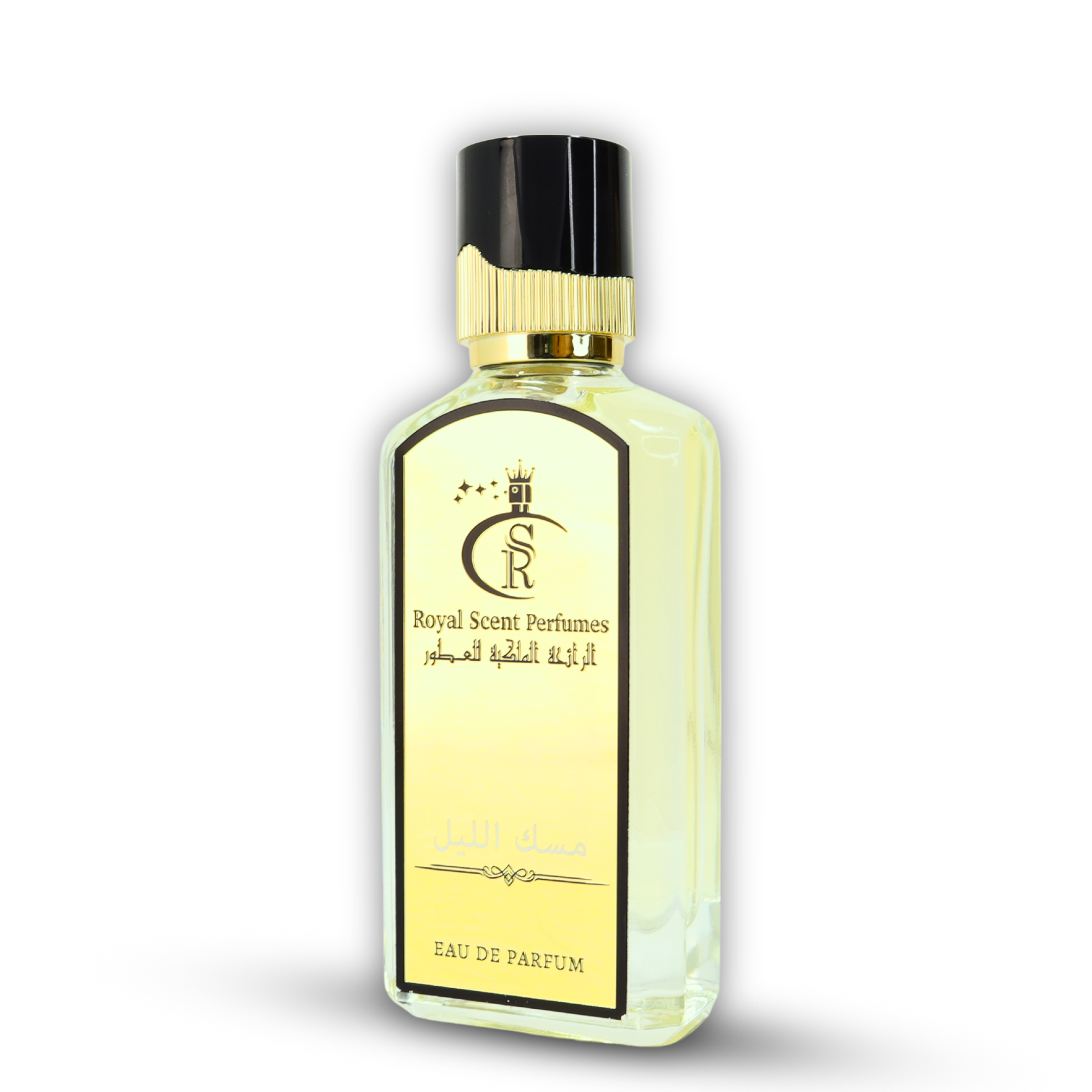 Musk Al Lil – A unisex Chypre fragrance with saffron, black rose, and oud in a sleek, enigmatic bottle.