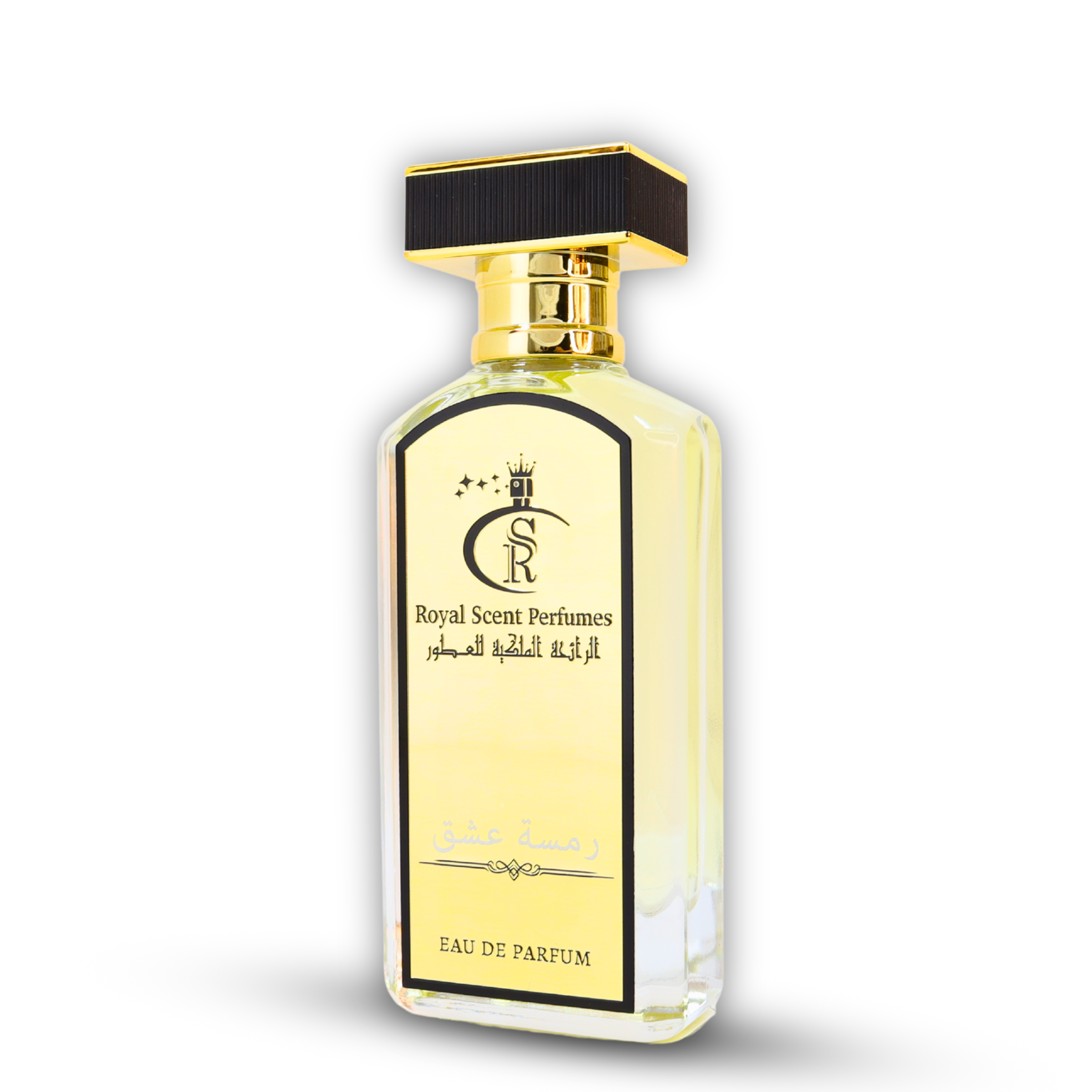 Ramset Asheq – A unisex woody chypre fragrance with patchouli, cacao, and Bulgarian rose in a sleek, enigmatic bottle.