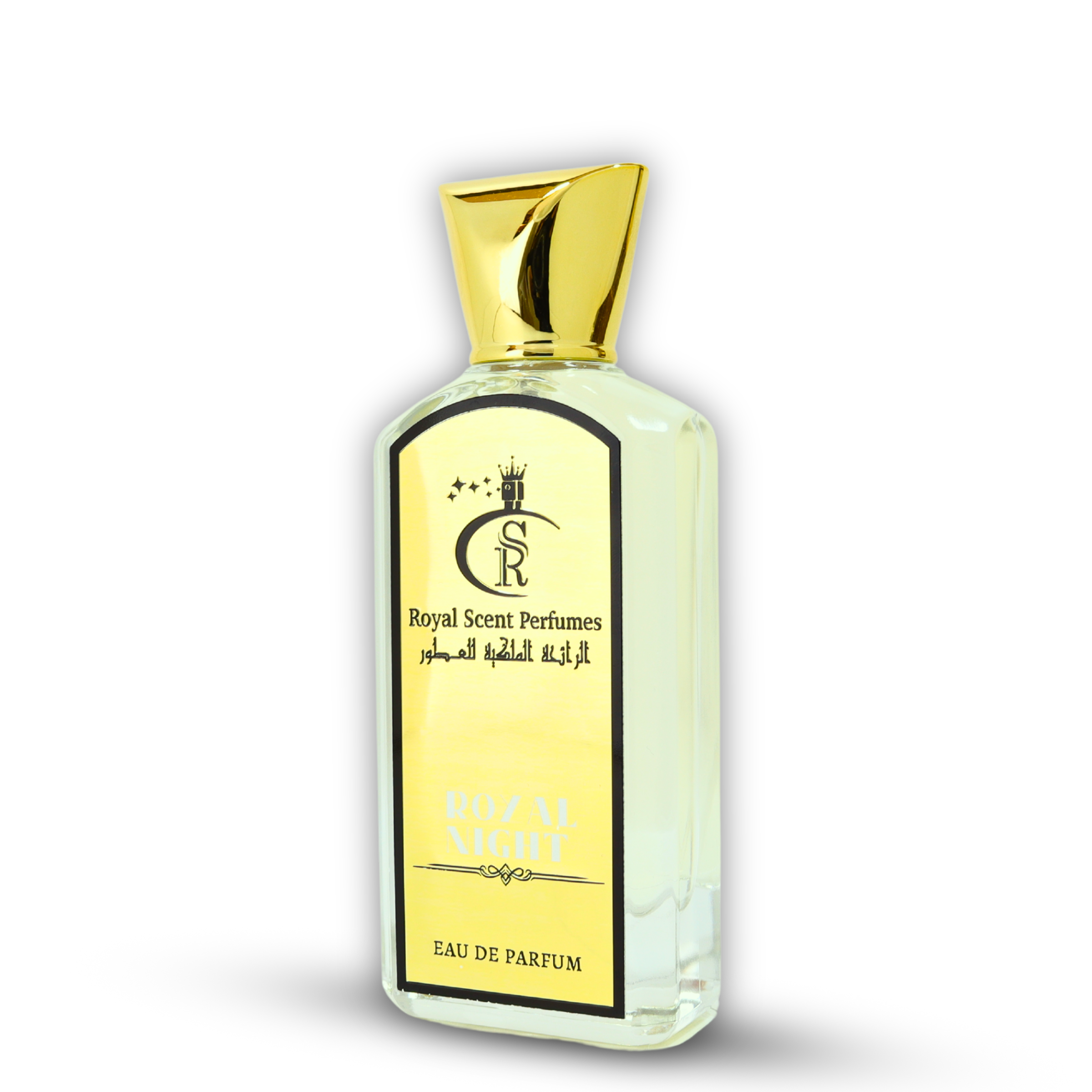 Royal Night – A unisex oriental woody fragrance with amber, spicy accords, and animalic depth in a midnight-blue flacon.