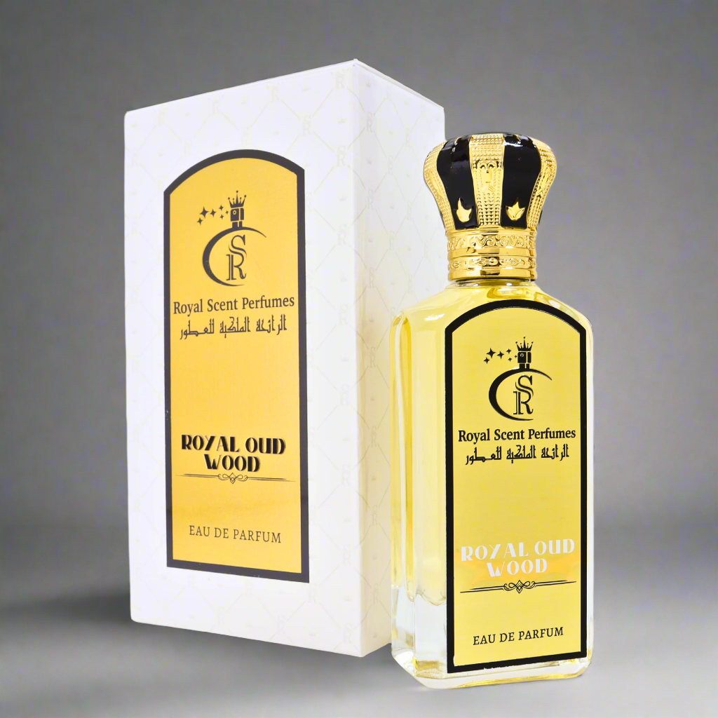 Royal Oud Wood – Opulent fusion of oud, saffron, and benzoin in a stately flacon.