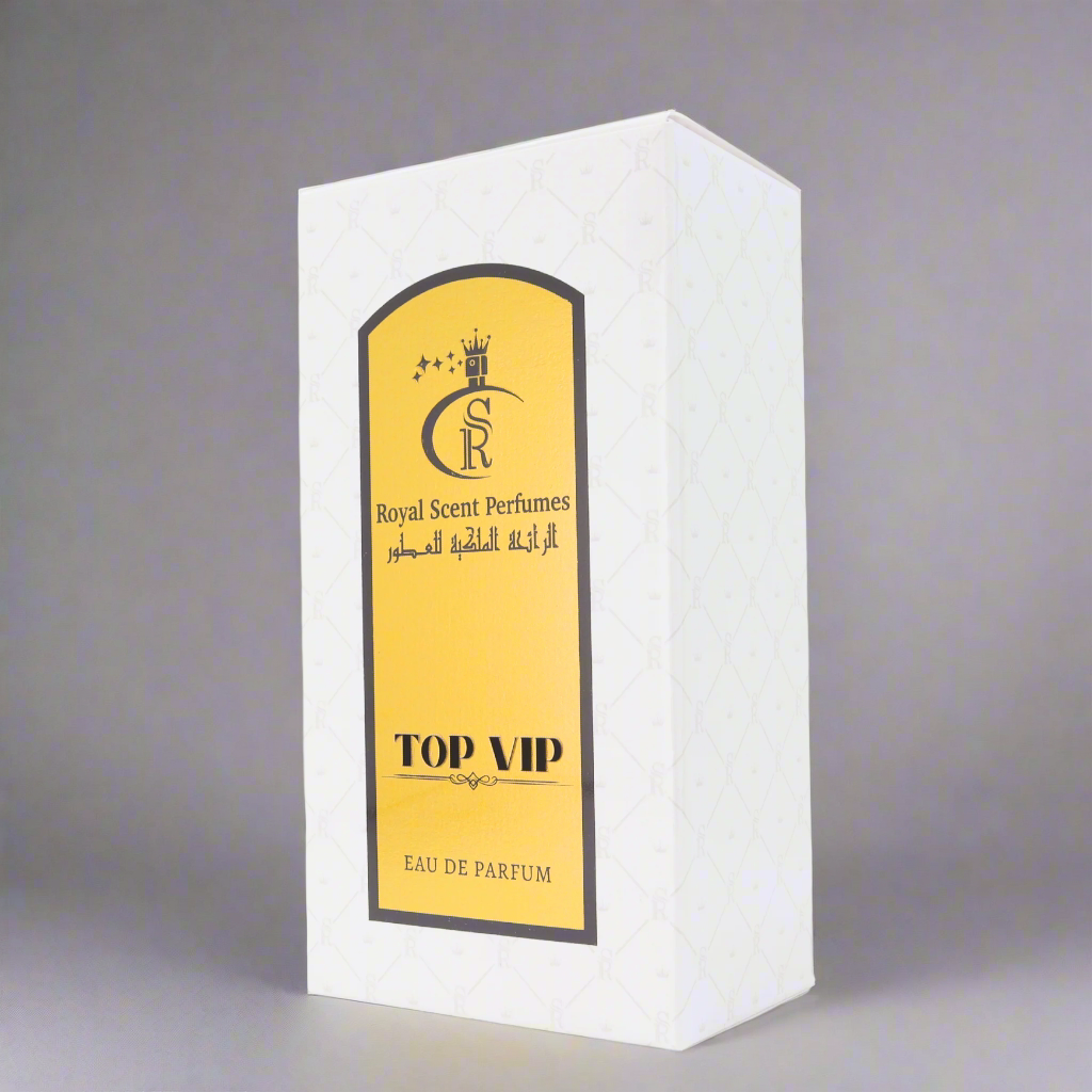 Top VIP: Spicy saffron, pepper. Heart: Amber, rose. Base: Smoky leather, papyrus, a scent of power and refinement.